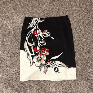 Floral Black and Cream Skirt